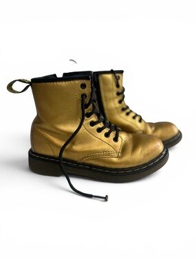 Dr. Martens Gold Lace-Up Kids Combat Boots